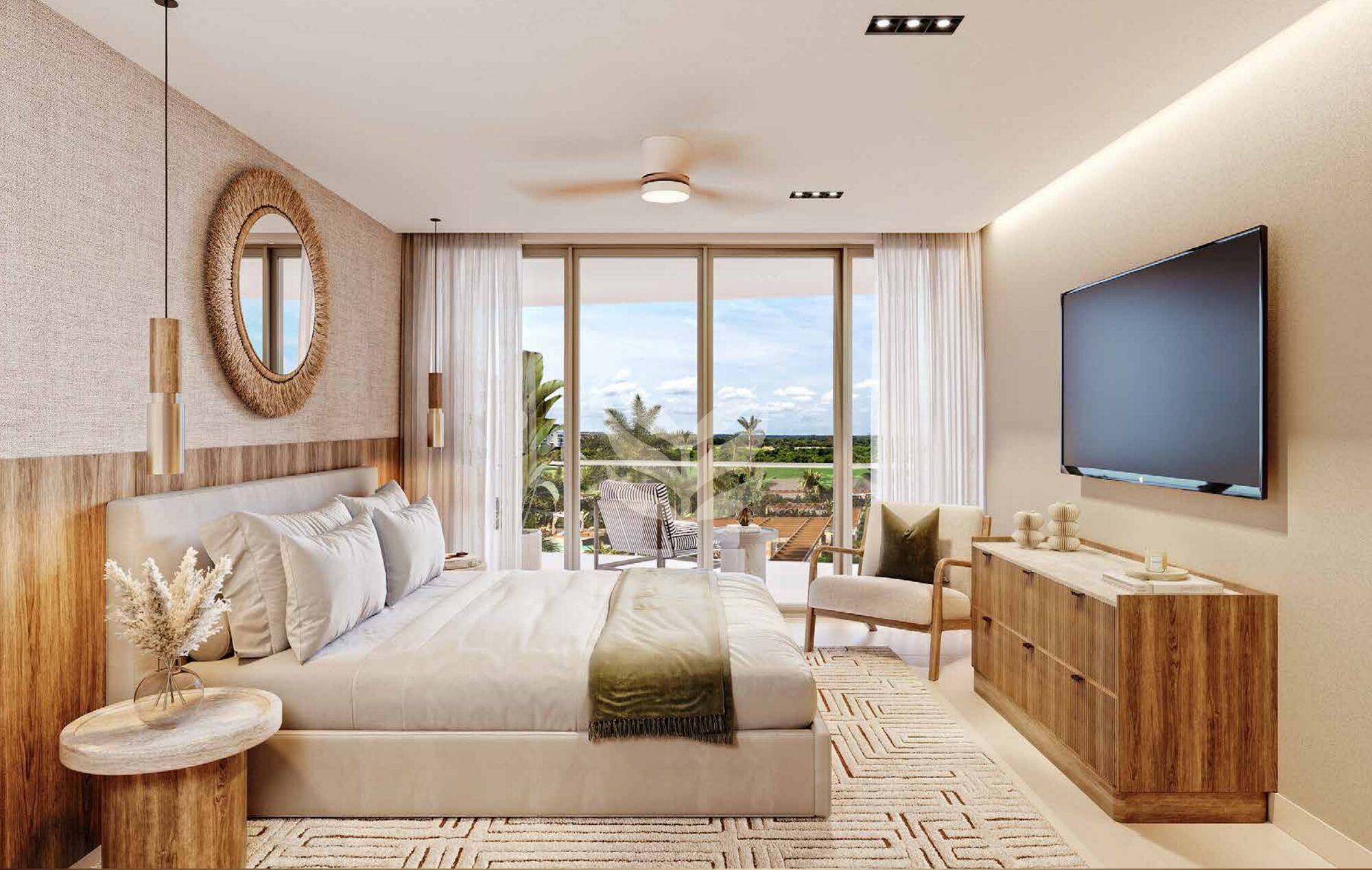 Main bedroom of an Andara apartment